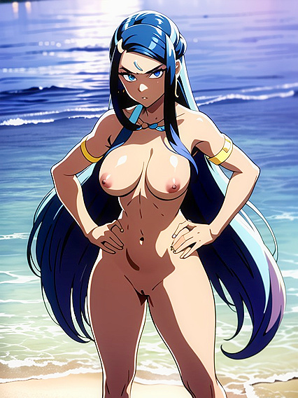 Hentai Beauty Poses Seductively with Hands on Hips for Intense Pleasure