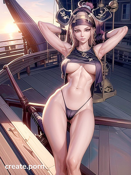 Busty Bust Shot in Bikini with Hair Blowing Wildly in Hentai Paradise