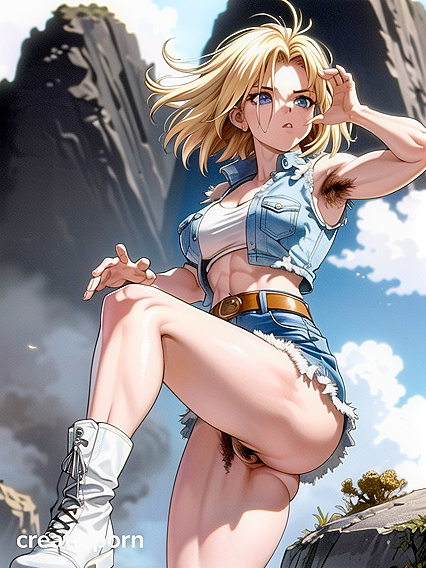 Muscular Dude with Blue Eyes Teases in a Mini Skirt for Hot Hentai Action