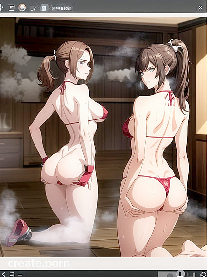 Rear View Waist Shots: Steamy hentai Porn With Intense Eye Contact