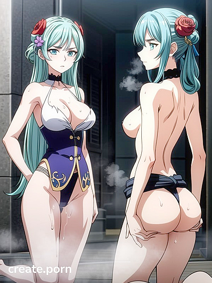 Fit Girl 18+ Stares Intensely at Camera in Seductive Hentai Scenes