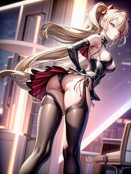 Fit Girl 18+ with Bobcut Arms Crossed in Sexy Hentai Action