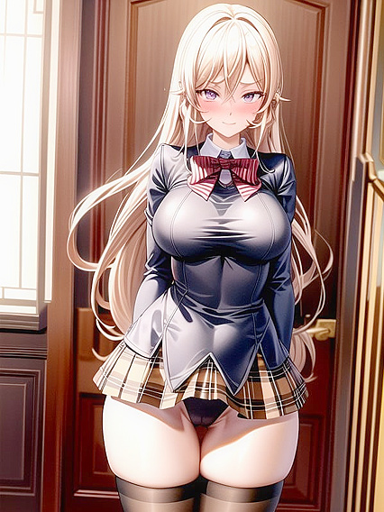 Nakiri Erina Smiles Blushingly in Wet White Panties for Erotic Hentai Pleasure