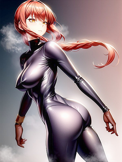 Makima's Form-Fitting Outfit and Steamy Rear Views in!=(Hentai) AI Porn