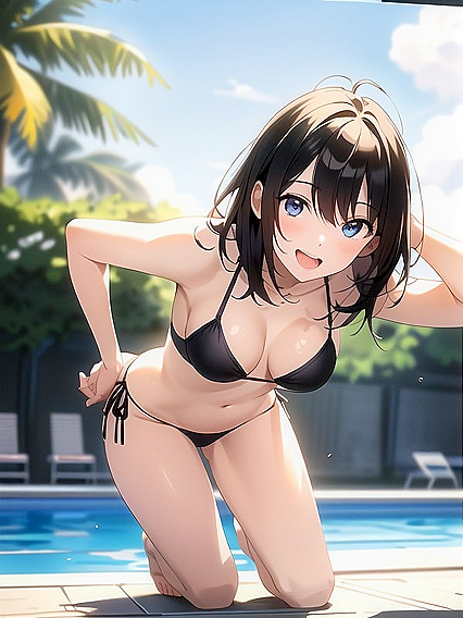 Cute Hentai Girl 18+ Posing Seductively in a Sultry Front View Scene