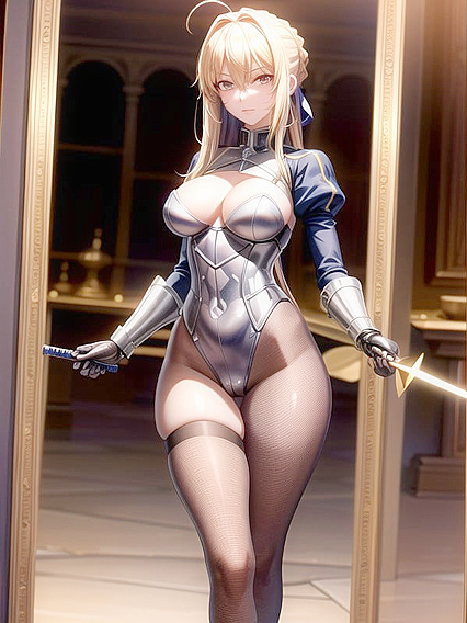 Artoria Pendragon Wears Ultra-Detailed Fishnets for Seductive Hentai Scenes