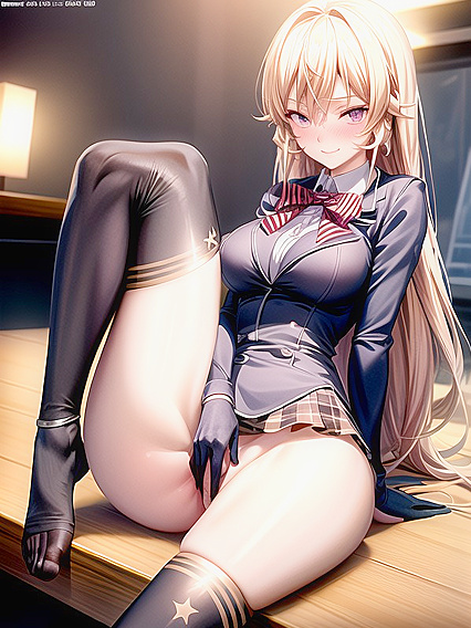 Nakiri Erina Smiles Blushingly With Legs Spread in Shokugeki No Soma Hentai Delight
