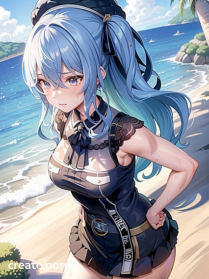 Thick Beach Babe Gets Soaked in Wet Clothes Hentai Fun