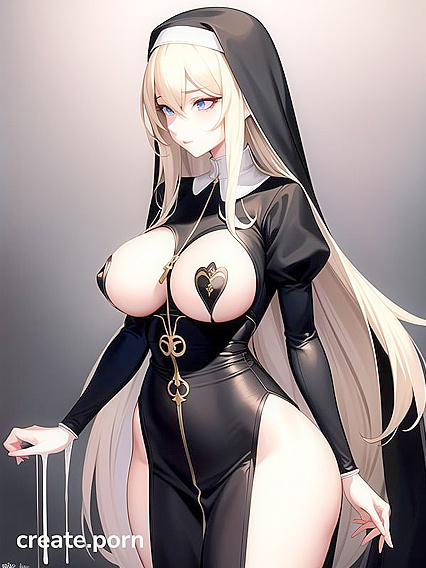 Busty Blonde Nun with Long Hair Seduces in Erotic Hentai Scenes