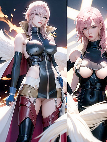 Lightning from Final Fantasy Stars in Intense Hentai AI Action