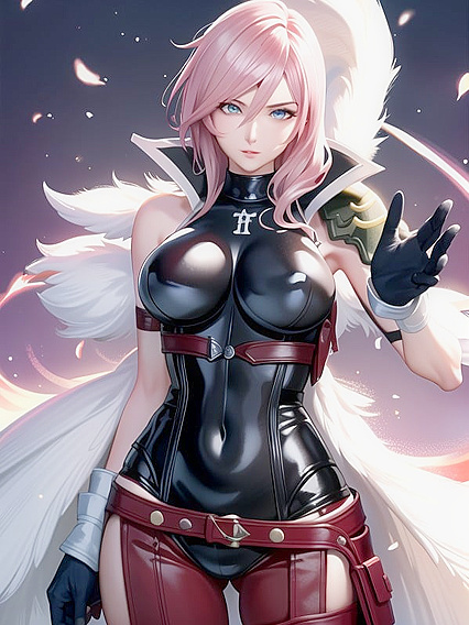 Mature Beauty Lightning from Final Fantasy Seduces in Steamy Hentai AI Image