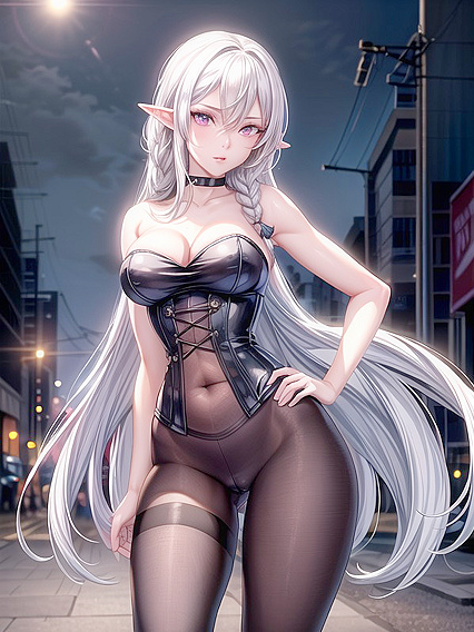 Blue-Skinned Beauty Shows Off Her Navel in Steamy Bar Hentai Scene