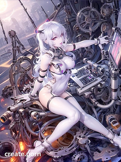Mechanical Glowing in Erotic Computer hentai Action with One Person