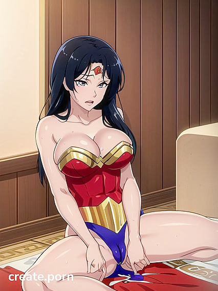 Wonder Woman Enjoys Sensual Noon Masturbation in Steamy Hentai Scene