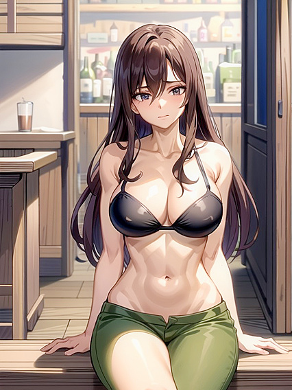 Cana from Fairy Tail Blushes While Sitting Down for Steamy Hentai Fun