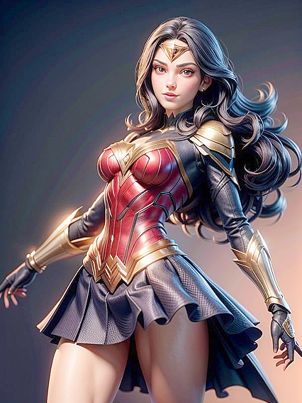 Wonder Woman's Skirt Flies Up in Juicy Hentai Action