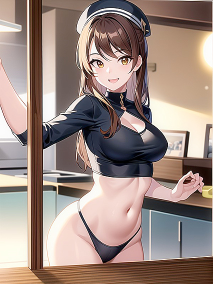 Large Breasted Beauty with Brown Eyes Shows Off Her Busty Charm in Hentai