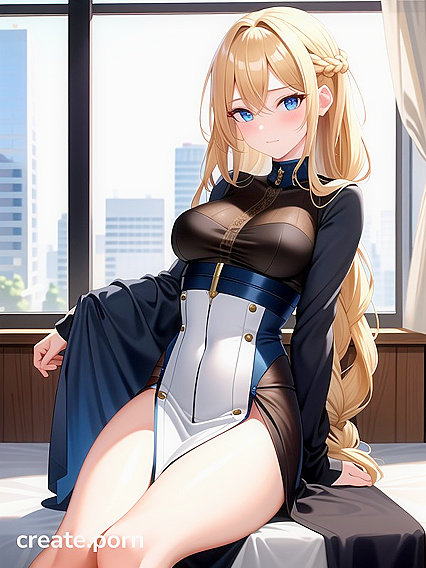 Blonde Beauty with Pale Skin Enjoying Sensual SFW Hentai Pleasure