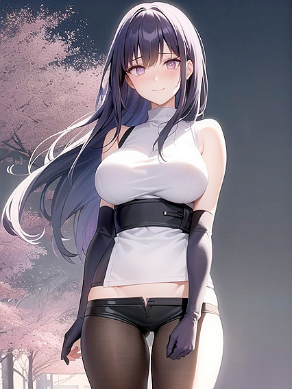 Mischievously Smiling and Blushing Bottom-Up View in Seductive Hentai AI Action