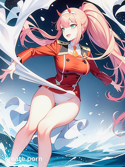 She Winks at the Camera in Her Solid White Tight One-Piece Bathing Suit Hentai Bliss