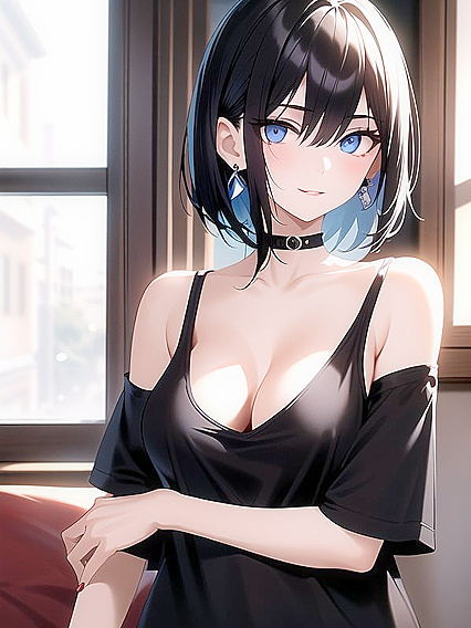 Cute Blue-Eyed Anime Chick Wears Seductive Makeup for Hot Hentai Action
