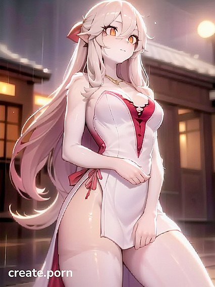 Dark-Skinned Beauty with Red Eyes Enjoys Intense hentai Pleasures in Sakura Garden