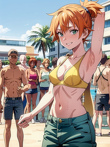 Misty from Pokémon Soaked and Seductive in Wet Clothes Hentai Scenes