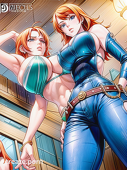 Two People Enjoy Intense hentai Action with Light Brown Skin in Vibrant Manga Colors