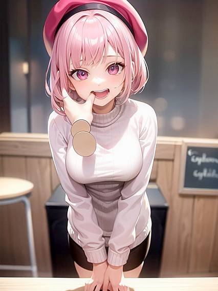 Girl 18+ with Beret andBobcut Enjoying Intense Hentai Pleasure