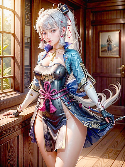 Kamisato Ayaka from Genshin Impact in Seductive Hentai AI Action