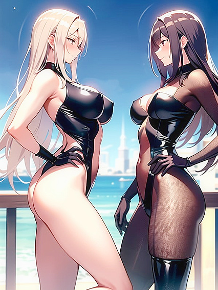 Scathach from Fate/Grand Order Seduces in Form-Fitting Clothes on the Rooftop