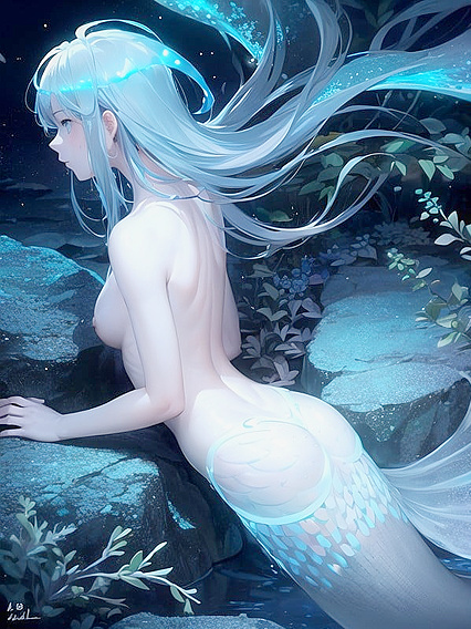 Mermaid's Seductive Waist Revealed in Steamy Underwater Hentai Scenes