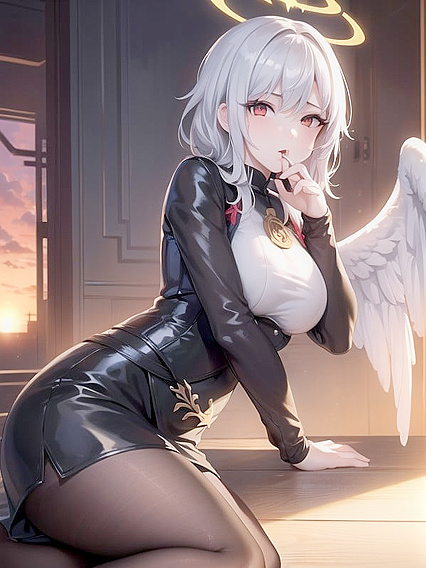 Lying Down Together: Angel's Intimate Moment in Hentai Bliss
