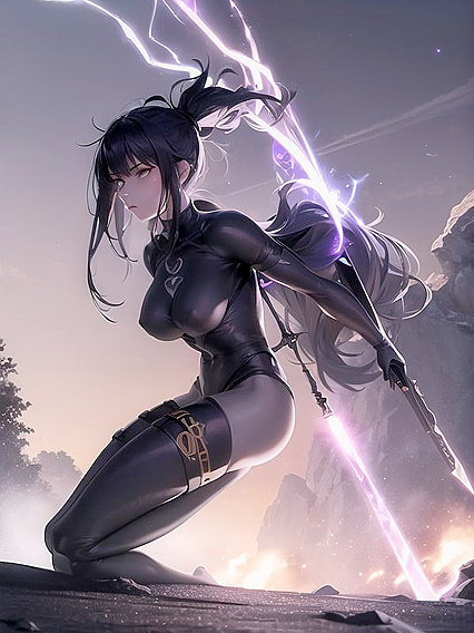 Twilight's Glowing Weapon Unleashed on a Mystical Battlefield Hentai Fantasies