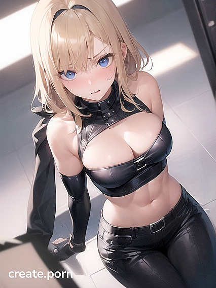 Black Ops Outfit, White Skirt, Stockings, Blue Eyes – Seductive hentai Action