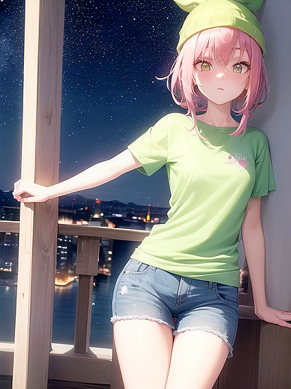 Embarrassed Girl 18+ with Green Eyes Wears Oversized T-Shirt inSTEAMING Hentai Scene