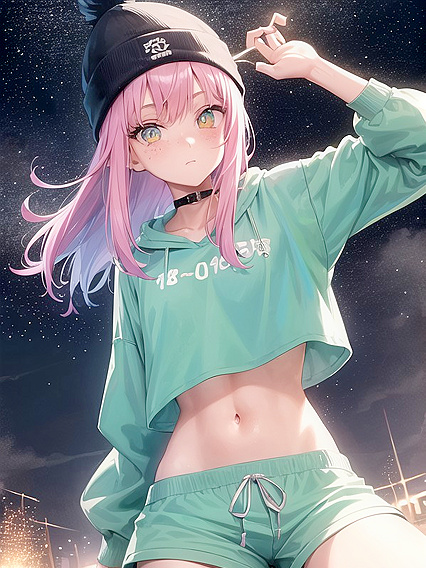 Teen 18+ With Small Ass Wears Oversized Hoodie for Seductive Hentai Action