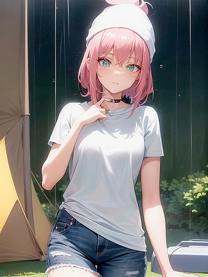 Soaked in Rain - Oversized T-Shirt and Jeans Hentai Pleasure
