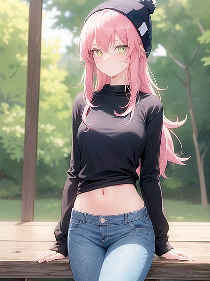 Oversized T-Shirt and Skinny Jeans in Steamy Hentai AI Image