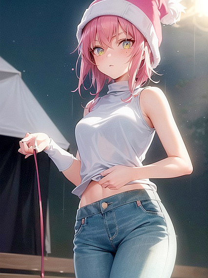 Freckled Beauty Gets Wild in Jeans Under the Tent for Steamy Hentai Fun