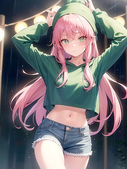 Beanie in 90s Style Green Outfit Gets Wild in Steamy hentai Scenes