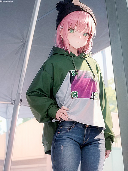 Retro 90s Jeans and Rainy Day hentai Action