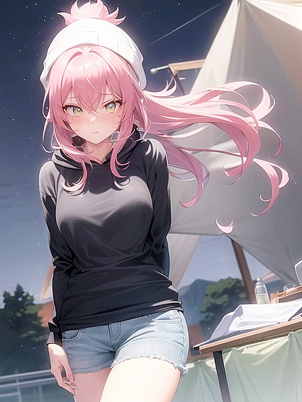 Fit Girl 18+ with Glowing Eyes and Pale Skin Seduces in hentai AI Action