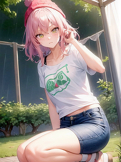 18-Year-Old Night Seduces in Oversized T-Shirt for steamy Hentai Pleasure