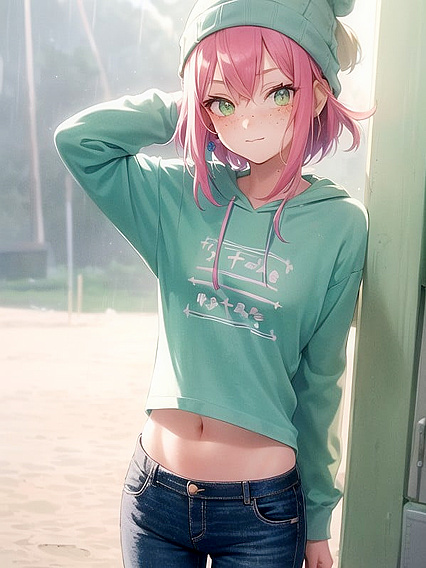 Pale-Skinned Beauty in Yoga Pants Gets Drenched in Rainy hentai Action