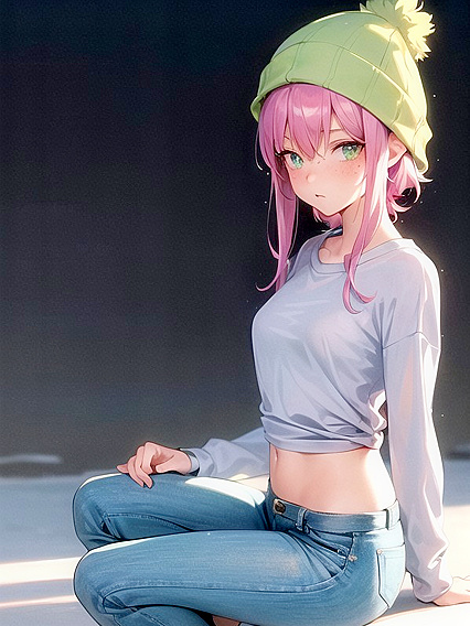 Pale-Skinned Beauty with Green Eyes Seduces in Pastel-Colored Hentai Ecstasy