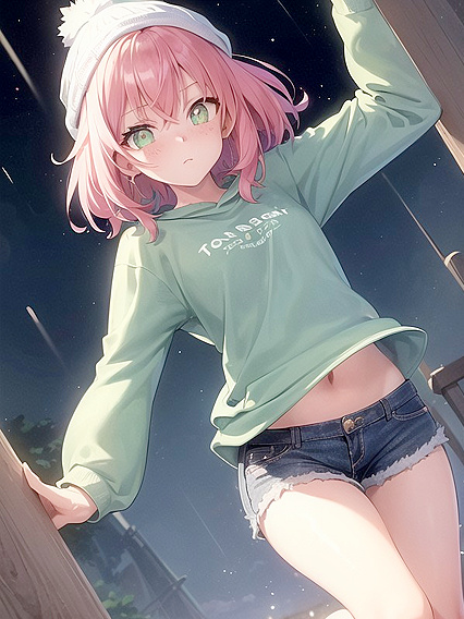 Freckled Girl 18+ in Oversized T-Shirt and XL Hoodie for Steamy Hentai Fun