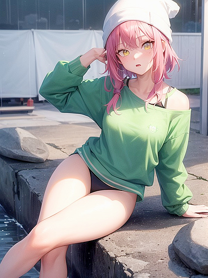 90s Fitness Babe in Vibrant Green Outfit Nails It in Hot Hentai Action