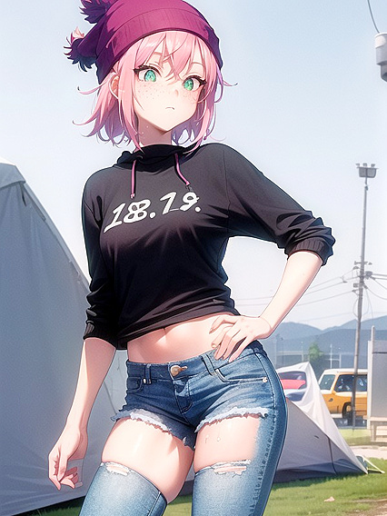 Glowing-Eyed Girl 18+ with Bobcut Seduces in Hoodie for Intense Hentai Pleasure