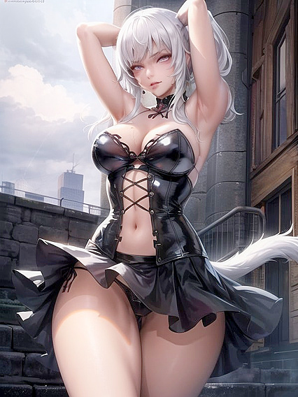 Small Breasted Black-Haired Vampiress Seduces in Erotic Hentai Action